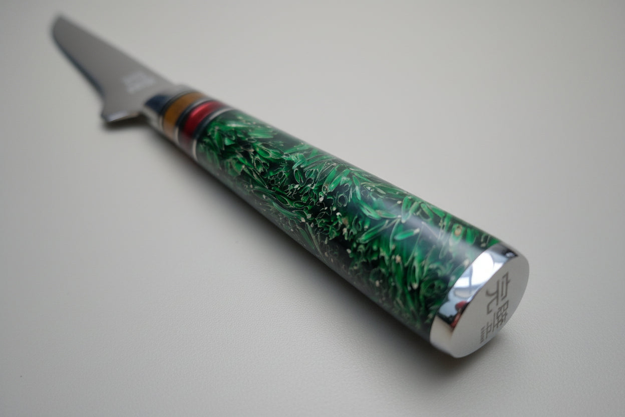 πͺ Kanpeki Emerald Harvest Uitbeenmes β 15 cm VG10 Damascus Boning Knife (61 HRC)