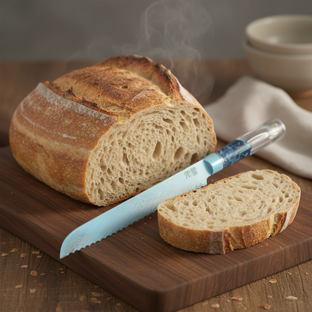 🍞 Kanpeki Damascus Broodmes – 20 cm VG10 met 67 lagen staal (61 HRC)