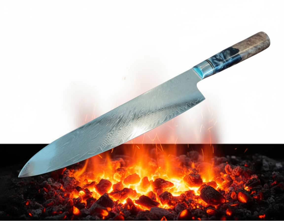 Kanpeki XL Koksmes – 24,5 cm Damascus VG10, 61 HRC