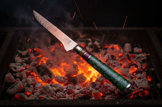 🔪 Kanpeki Emerald Harvest Uitbeenmes – 15 cm VG10 Damascus Boning Knife (61 HRC)
