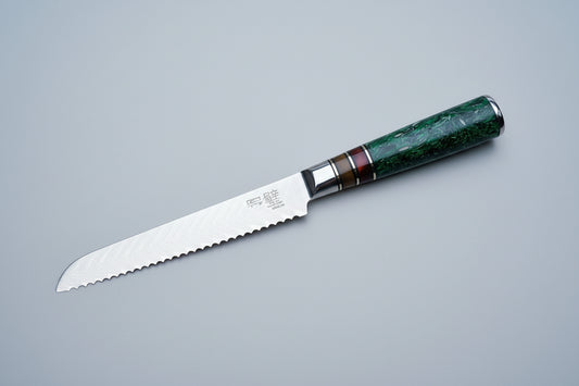 Emerald Harvest Broodmes - Handgesmeed Damascus Staal