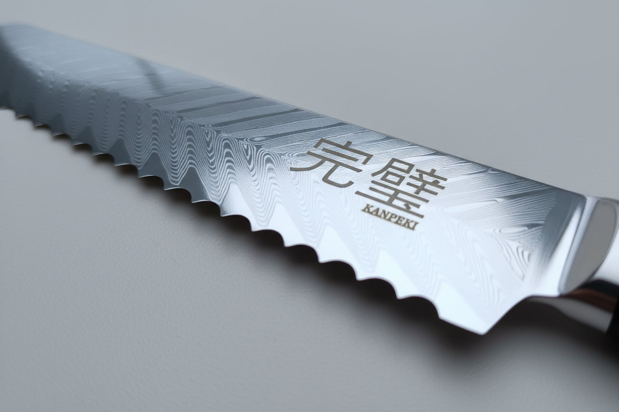 Emerald Harvest Broodmes - Handgesmeed Damascus Staal