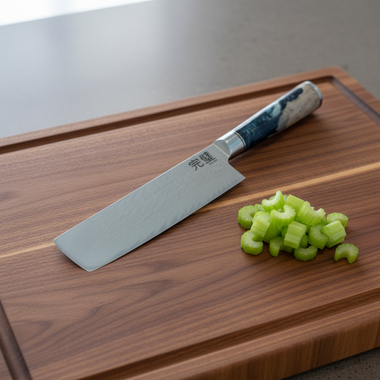 🥬 Kanpeki Nakiri – 18 cm Damascus VG10 Groentemes (61 HRC)